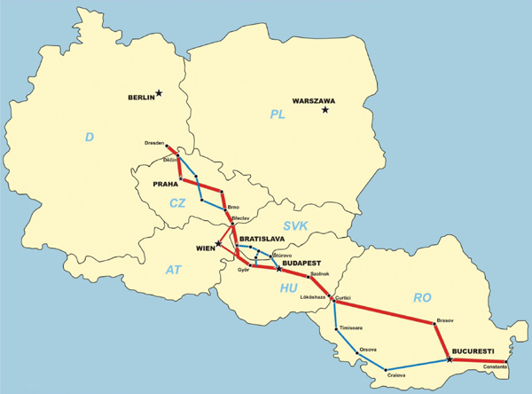 6. ábra. Az ERTMS E korridor