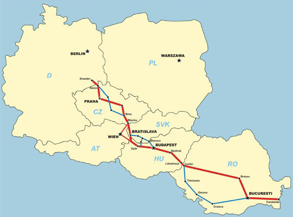 6. ábra. Az ERTMS E korridor