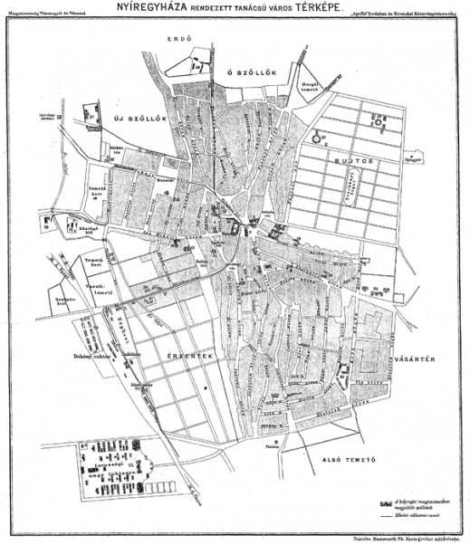 4. ábra. Nyíregyháza város térképe, 1914