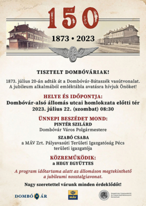 9. ábra. Hirdetmény Dombóváron emléktábla-avatásra
