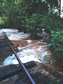 2. ábra. 37-es vonal állapota az áradáskor (Fotó: Lőczi Szandra)