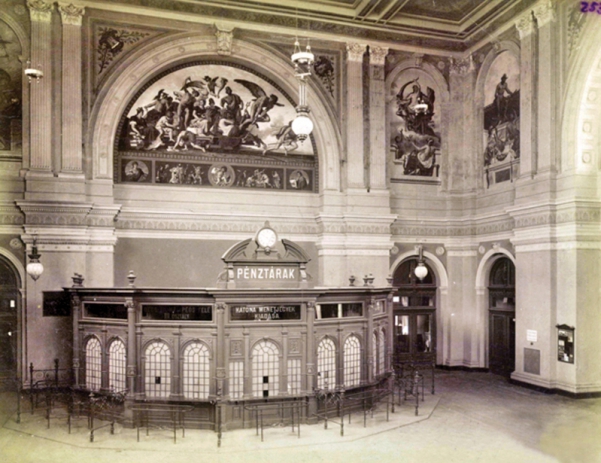 2. ábra. A pályaudvar indulási és pénztárcsarnoka, 1884