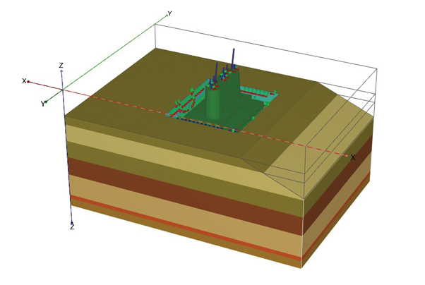 3. ábra. 3D-s modell az egyik építési fázisban