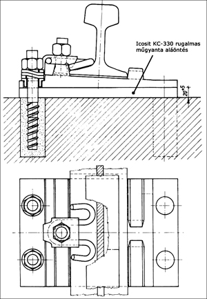 4. ábra. Az Icosit KC-330 rugalmas, poliuretán bázisú műgyanta aláöntésű sínleerősítés