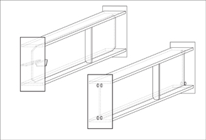 12. ábra. Technológiai nyílások gerinclemezes tartóknál