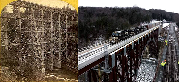 15. ábra. A Portage viadukt régi és új szerkezete [19]