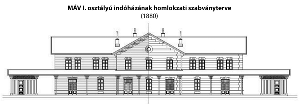 2. ábra. Indóház és melléképületeinek összefogása perontetővel 