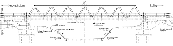 9. ábra. A tervezett híd oldalnézete