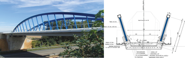 5. ábra. Az A4-es autópálya feletti vasúti híd (Németország) [7]