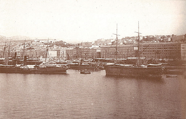 5. ábra. A trieszti kikötő 1893-ban (Forrás: Wikipedia)