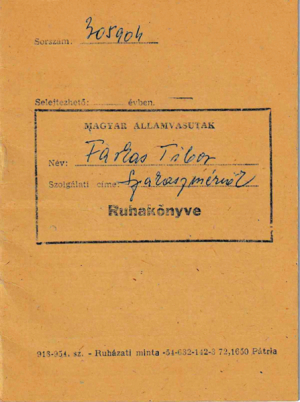 6. ábra. Ruhakönyv