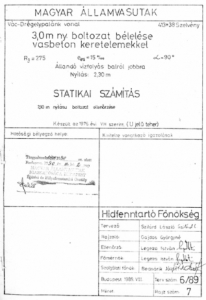 5. ábra. Statikai számítás, címlap