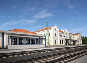 6. ábra. Püspökladány vasútállomás felvételi épületének látványterve