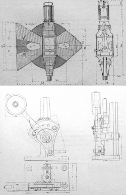 4. ábra.	Bender-féle jelzőállvány (lent) és -lámpás (fent) [6]