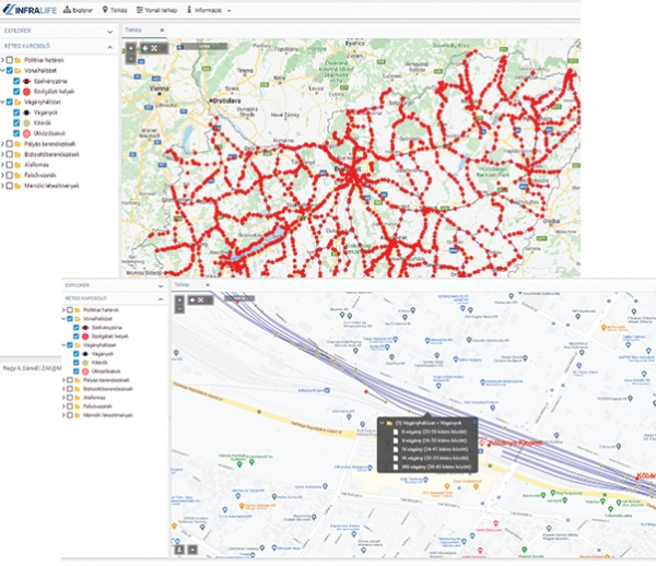 10. ábra. Navigáció az Infralife térképes megjelenítő felületén
