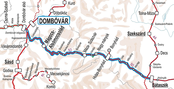 6. ábra. Az 50-es számú vasútvonal