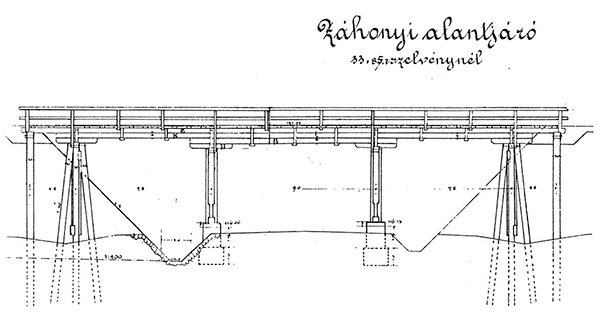 11. ábra. A Záhonyból Zsurkra vezető út korabeli hídja. (Forrás: MÁV-archívum)