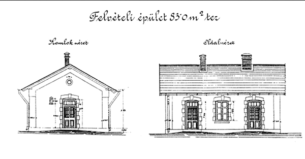 9. ábra. Állomásépület eredeti terve. (Forrás: MÁV-archívum)