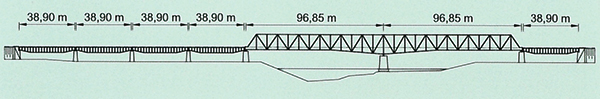 10. ábra. A szolnoki Tisza-híd vázlata