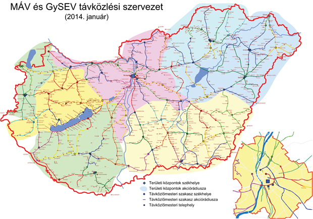 13. ábra. A MÁV–GYSEV távközlési szervezete