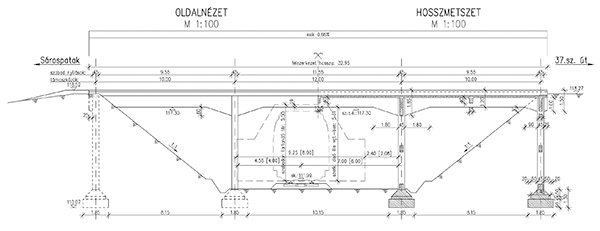 2. ábra. A híd oldalnézete