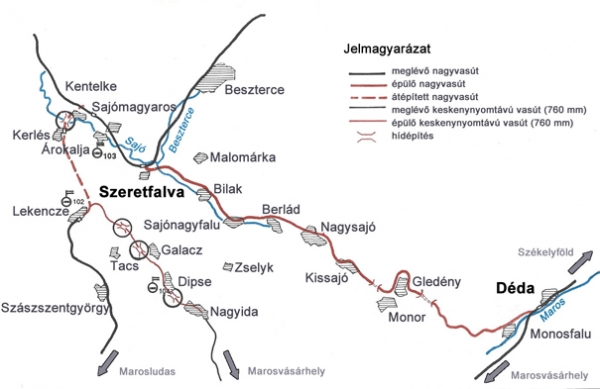 3. ábra. Az új vasútvonal és állomásai [2]