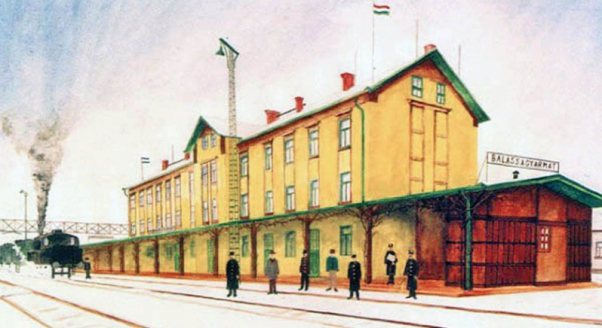 3. ábra. Balassagyarmat állomás I. osztályú, mellékvonali indóháza, 1890