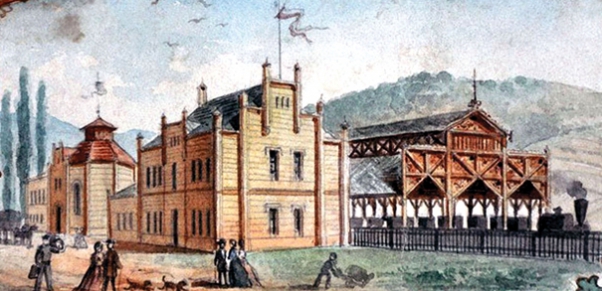 4. ábra. A Tiszavidéki Vasút I. osztályú indóháza, Kassa, 1860