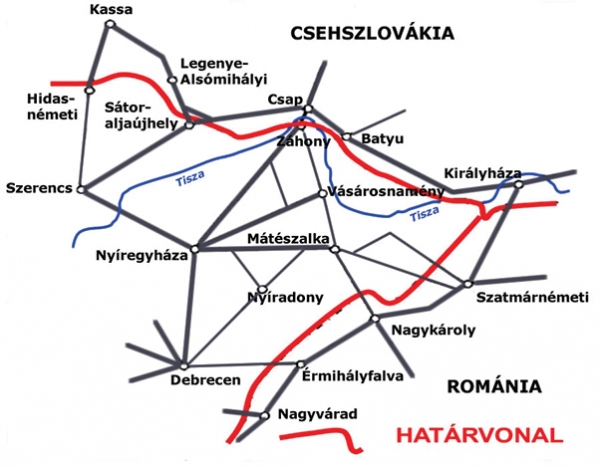14. ábra. Kelet-magyarországi vasútvonalak [4]
